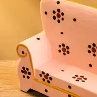 Мебель для кукол &laquo;Диван с цветами&raquo;, 13&times;4&times;9 см, дерево, розовая