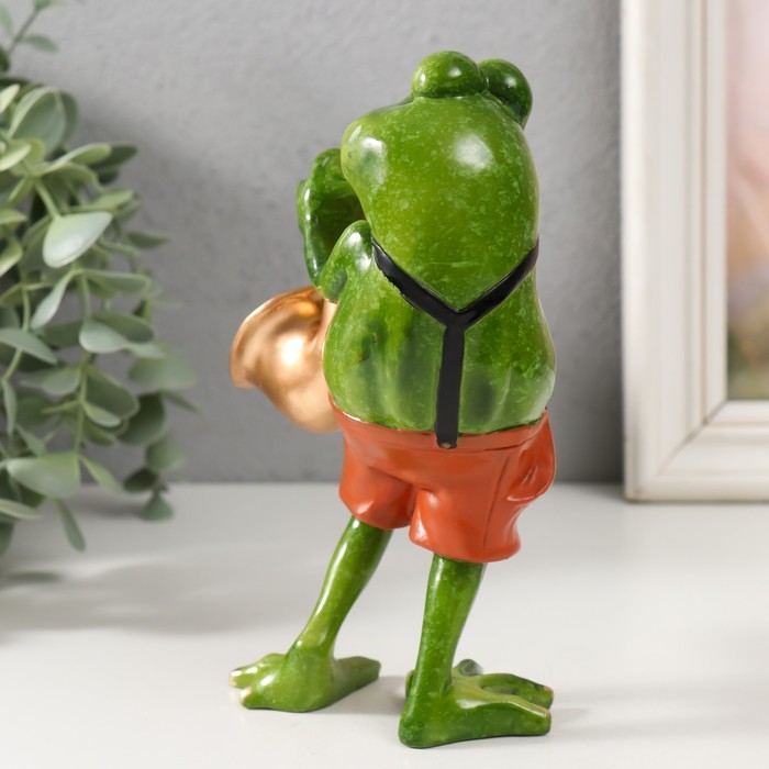 Сувенир полистоун лак Сувенир полистоун лак "Лягушонок с саксофоном" 16,5х10,5х6 см