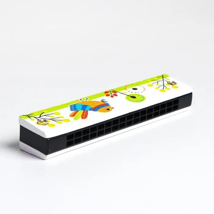 Губная гармошка &laquo;Курочка&raquo;, размер 2&times;13&times;3 см, цвет белый