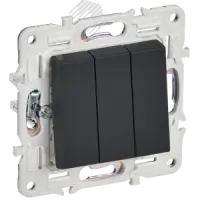 SKANDY Выключатель 3-клавишный 10А SK-V11G графит IEK