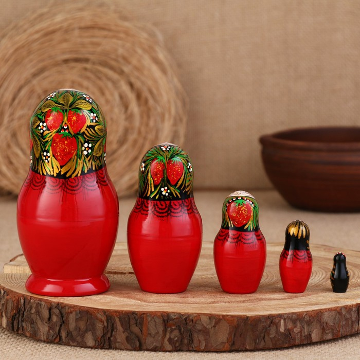 Матрёшка 5-ти кукольная  Матрёшка 5-ти кукольная "Татьяна", хохлома, 14-15 см