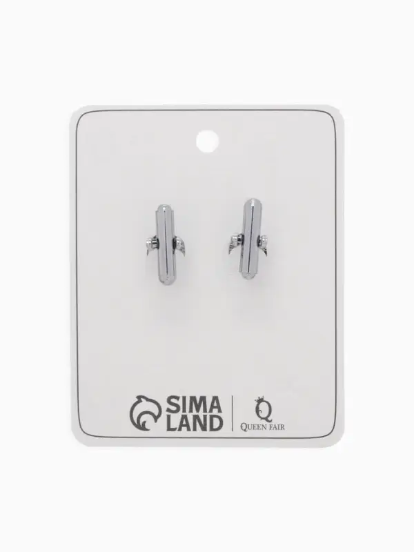 Запонки &laquo;Прямоугольник&raquo;, с точечным нанесением, цвет серебро