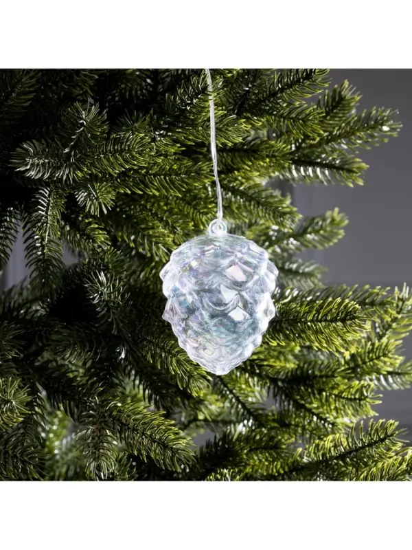 Ёлочная игрушка светодиодная &laquo;Шишка&raquo;, 10&times;8 см, 5 LED, от батареек ААх2, свечение тёплое белое