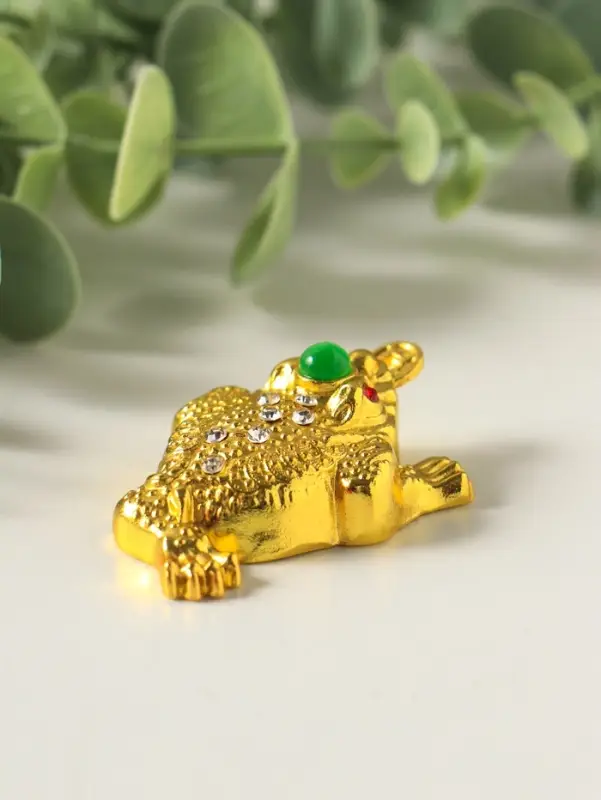 Набор нэцкэ фигурок 6 шт. &laquo;Денежная жаба с монетой&raquo;, металл под золото, подарочные, 4&times;5.4&times;2 см