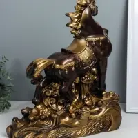 Фигура "Конь огненный" 40,5х36х15 см, бронза с золотом