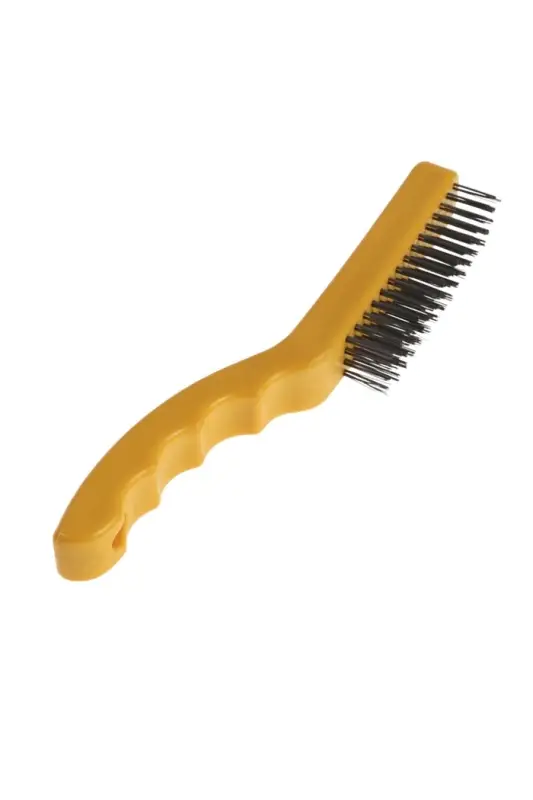 Щетка металлическая ручная ТУНДРА, закаленная проволока, пластиковая рукоятка, 4-рядная