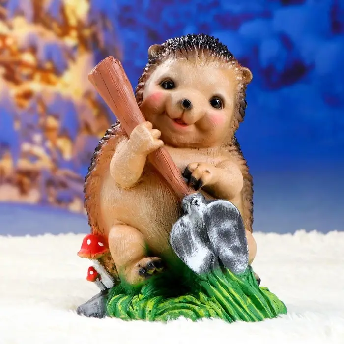 Садовая фигура из полистоуна &laquo;Ёж с лопатой&raquo;, 31&times;22&times;22 см