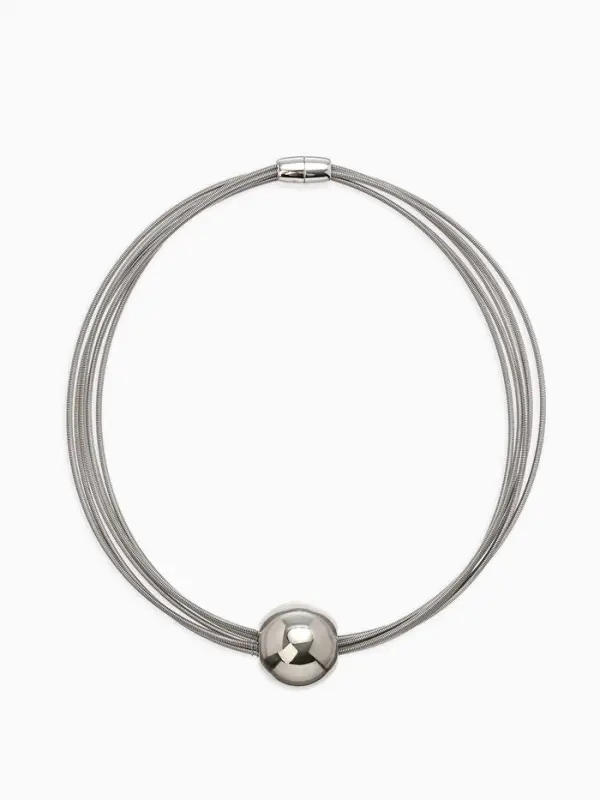 Набор 2 предмета: колье, браслет &laquo;Бусина на нитях&raquo;, цвет серебро