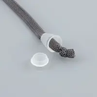 Наконечник для шнура, d=4 мм, 17&times;12 мм, 100 шт., прозрачный