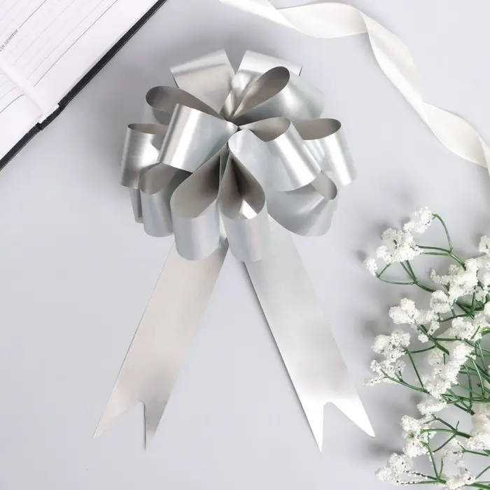 Бант-шар №3 простой серебряный Бант-шар №3 простой серебряный