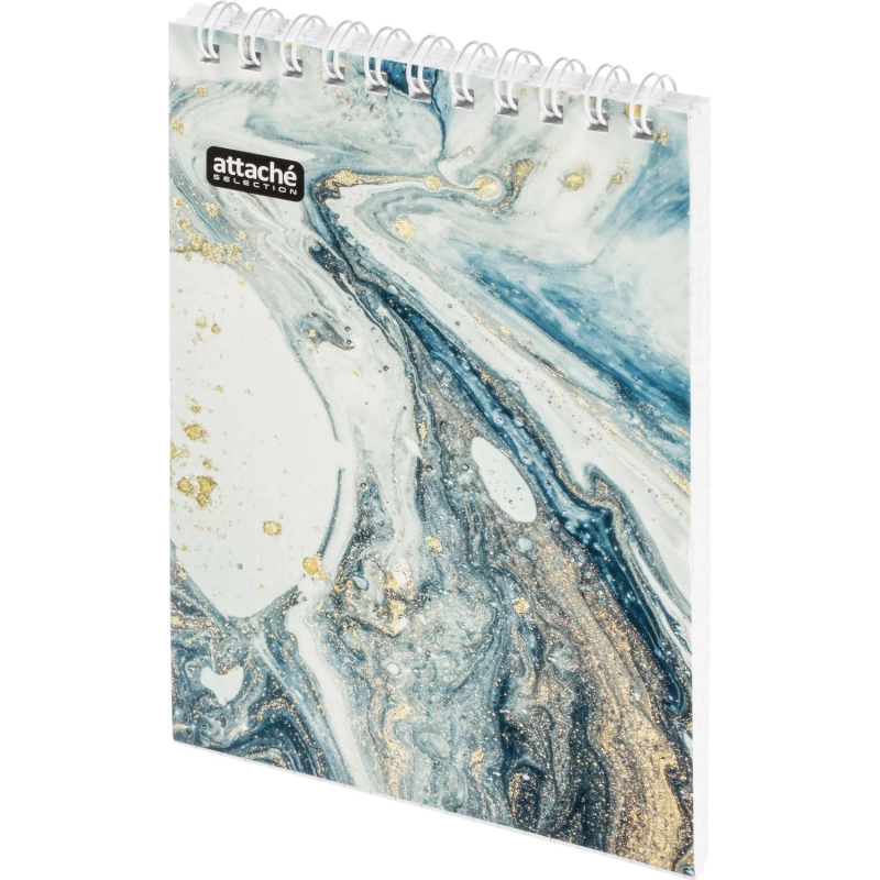 Блокнот А6,80л,кл,греб,карт.обл+УФ-лак Attache Selection FluidСеро-Голуб