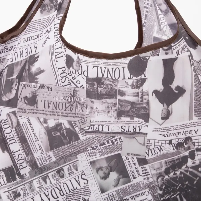 Сумка хозяйственная без застежки, 36&times;0.5&times;58 см, серая