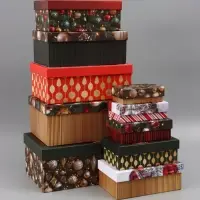 Коробка подарочная, набор 10 в 1 &laquo;Елочные игрушки&raquo;, 32.5&times;20&times;12.5 - 12&times;7&times;4 см