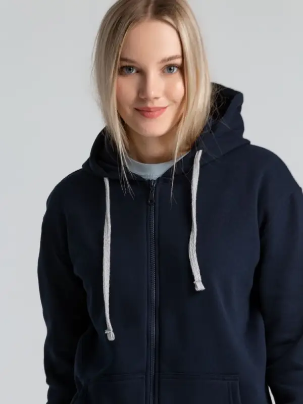 Толстовка на молнии с капюшоном Unit Siverga Heavy темно-синяя, размер XS Толстовка на молнии с капюшоном Unit Siverga Heavy темно-синяя, размер XS