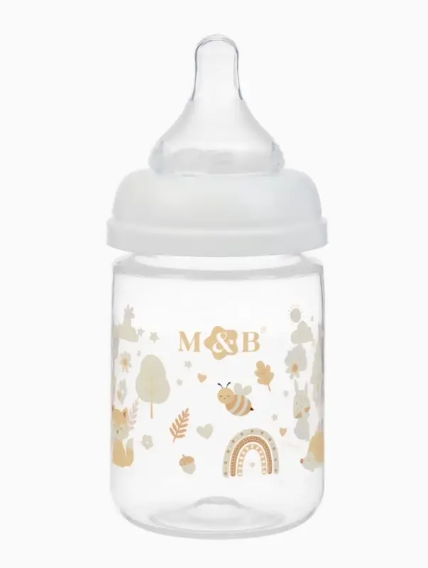 Бутылочка для кормления M&B, ШГ &Oslash;50 мм, +0мес., 180 мл.