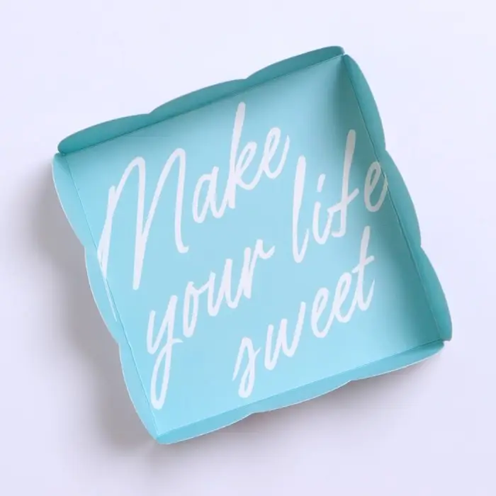 Коробка для печенья, кондитерская упаковка с пластиковой крышкой, Make your life sweet, 10.5 х 10.5 х 3 см Коробка для печенья, кондитерская упаковка с пластиковой крышкой, Make your life sweet, 10.5 х 10.5 х 3 см