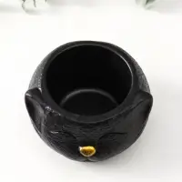 Подставка для мелочей «Кот», 6×9.5×10 см, чёрная
