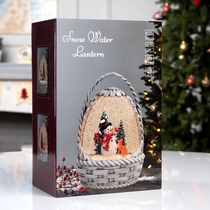 Фигура светодиодная «Зимние искорки», 20.3х15х9 см, музыка, батарейки ААх3 (не в комплекте), USB, свечение тёплое белое Фигура светодиодная «Зимние искорки», 20.3х15х9 см, музыка, батарейки ААх3 (не в комплекте), USB, свечение тёплое белое