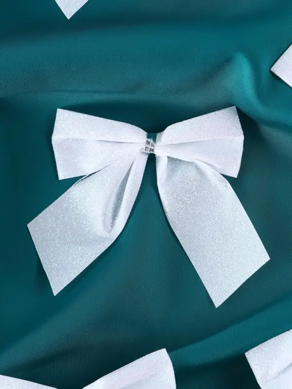 Украшение ёлочное «Бантик» (набор 12 шт) 9 см, белый Украшение ёлочное «Бантик» (набор 12 шт) 9 см, белый