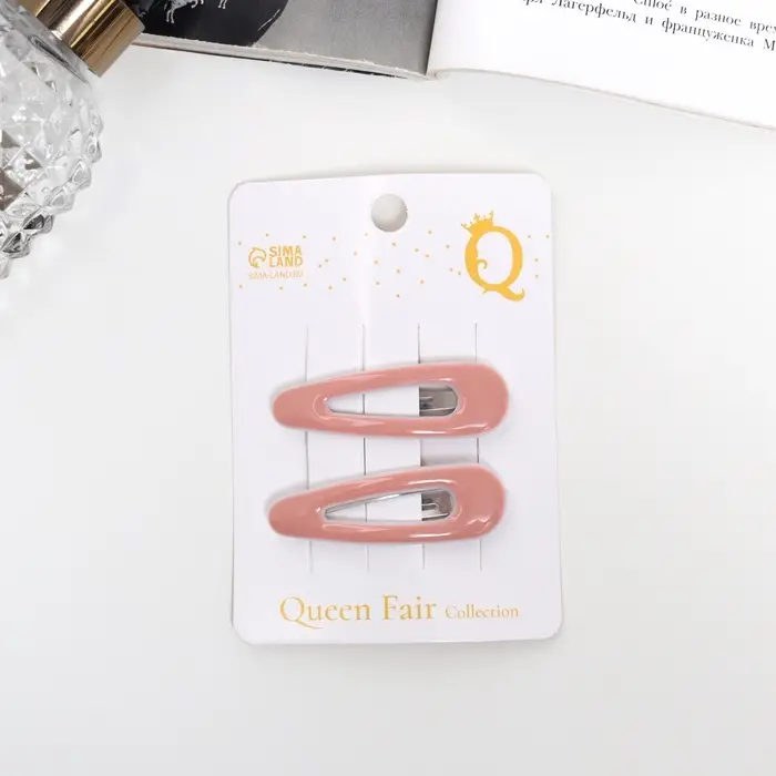 Невидимки для волос «Венера», набор 2 шт., стиль, 5 см, розовые