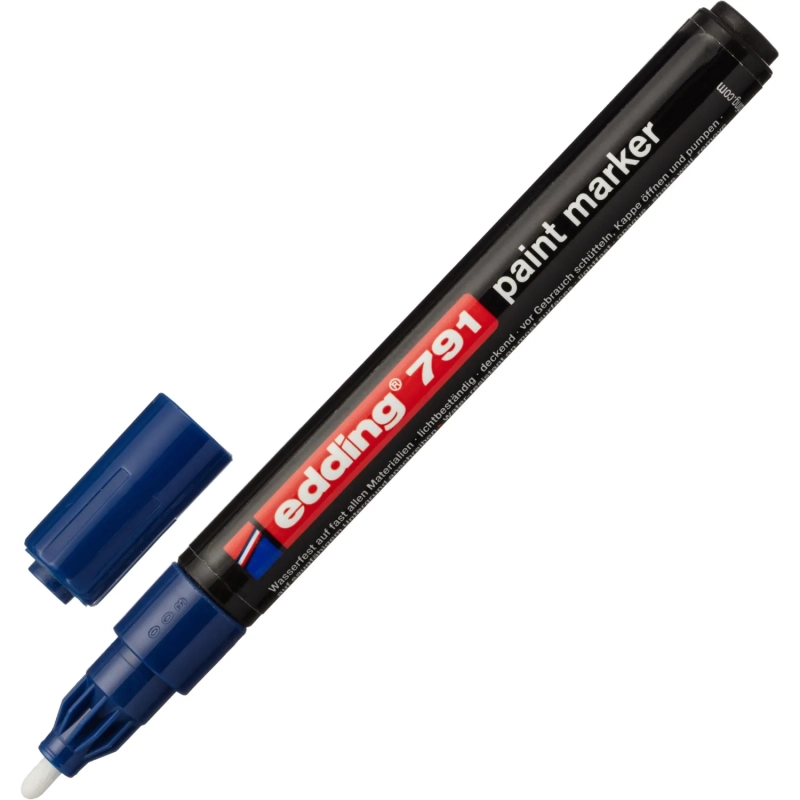 Маркер лаковый EDDING E-791/3 синий 1-2мм, пласт. корп