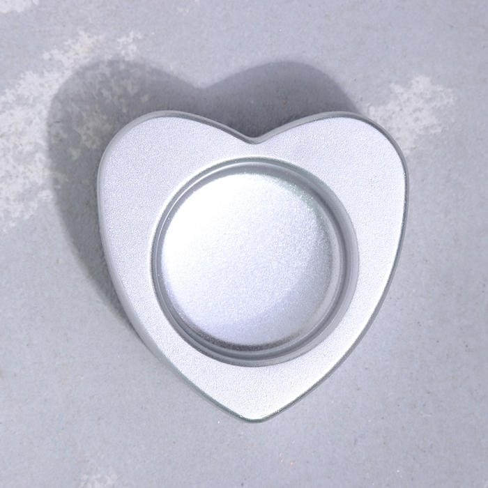 Подсвечник Подсвечник "Сердце малое. Мрамор" из гипса,7х3см,серебро