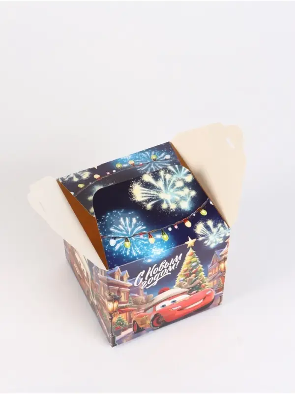 Коробка складная Коробка складная "С Новым годом!", Тачки , 12 х 12 х 12 см