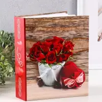 Фотоальбом 200 фото 10X15см, "Букет красных роз", ПП карм.