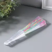 Веер складной пластик &laquo;Рой бабочек&raquo;, блеск, 23 см