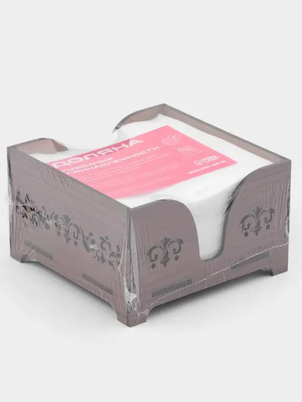 Салфетница деревянная Доляна &laquo;Орех&raquo;, 12.5&times;12.5 см, с салфетками, коричневая