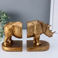 Держатели для книг полистоун "Носорог" набор 2 шт 12х26,5х15 см