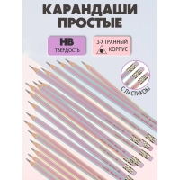Карандаш чернографитный Attache Meridian HB заточ.,с ласт., корп.ассорти