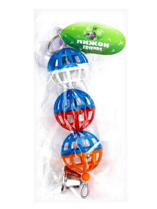 Игрушка для птиц &laquo;Дискотека&raquo;, 20&times;4 см, с 3 шариками, цвет МИКС
