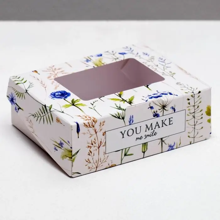 Кондитерская упаковка, коробка с ламинацией «Flowers», 10 х 8 х 3.5 см Кондитерская упаковка, коробка с ламинацией «Flowers», 10 х 8 х 3.5 см
