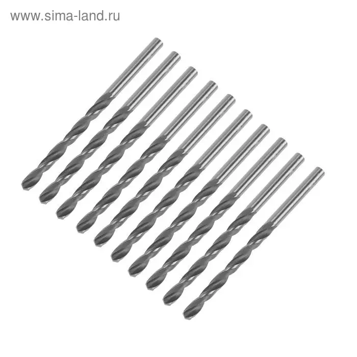 Сверло по металлу ТУНДРА, HSS, цилиндрический хвостовик, 4.8&times;85 мм, 10 шт.