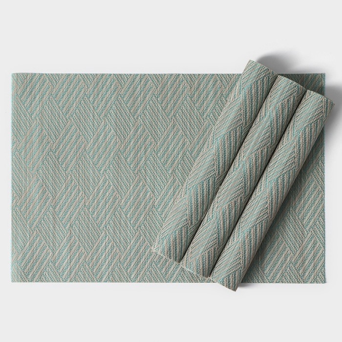 Салфетки сервировочные на стол Доляна «Энн», 4 шт, 30×45 см, цвет серо-голубой