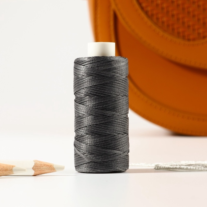 Нитки вощёные, плоские, 150D/16, 0,8 мм, 50 ± 2 м, цвет тёмно-серый Нитки вощёные, плоские, 150D/16, 0,8 мм, 50 ± 2 м, цвет тёмно-серый