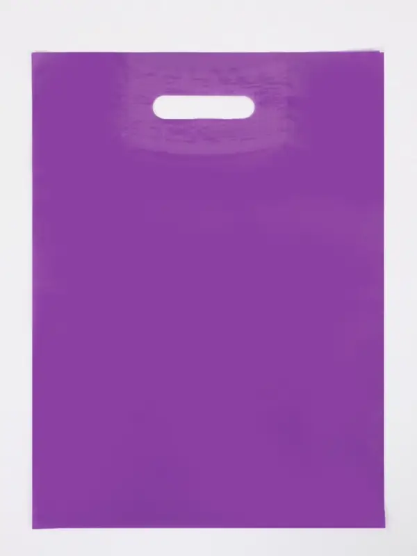 Пакет полиэтиленовый с вырубной ручкой, фиолетовый 30&times;40 см, 70 мкм
