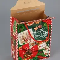 Коробка подарочная складная "Изумрудный винтаж" 16 х 8 х 20 см Коробка подарочная складная "Изумрудный винтаж" 16 х 8 х 20 см