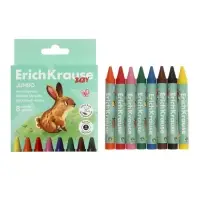 Восковые мелки 8 цветов ErichKrause Baby Jumbo, утолщенные, круглые