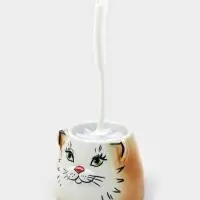 Ёршик для унитаза с подставкой «Кошка», фарфор, МИКС