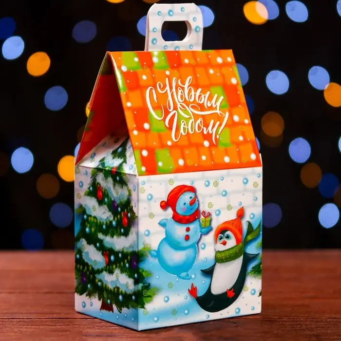 Подарочная коробка «Домик Зимний дворик»,9.1×7×15.7 см