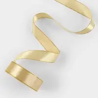 Лента атласная, с золотым люрексом, 25 мм, 23&plusmn;1 м, золотисто-бежевая №087