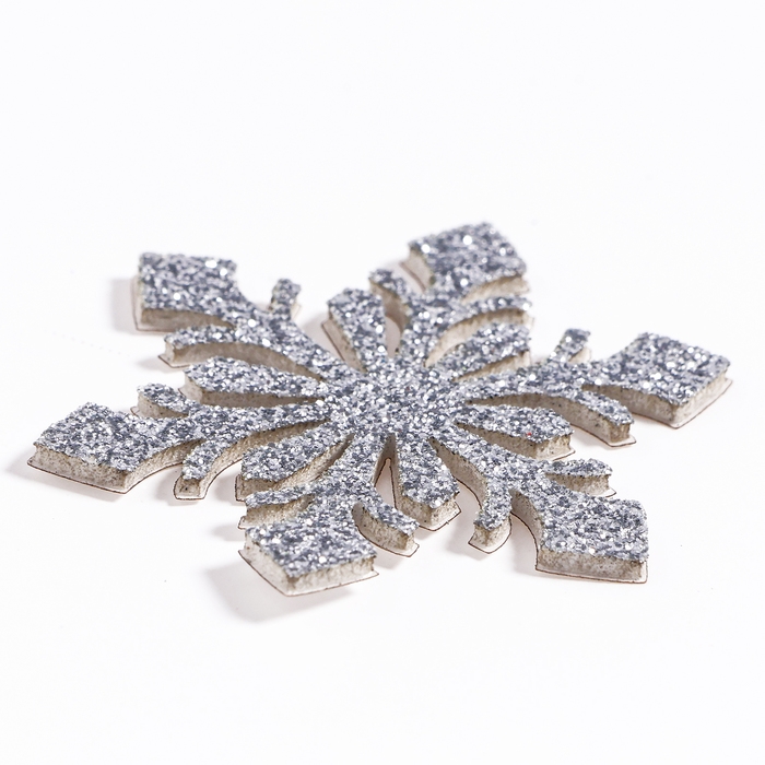 Новый год! Декор «Снежинки» на клеевой основе, набор 6 шт., цвет серебро Новый год! Декор «Снежинки» на клеевой основе, набор 6 шт., цвет серебро