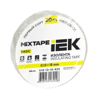 Изолента 0,13х15мм белая 20м IEK MIXTAPE BASIC