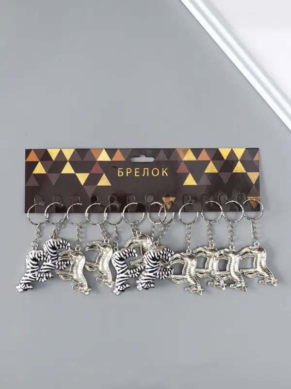 Брелок металл, эмаль "Зебра" 4х4,8х0,5 см