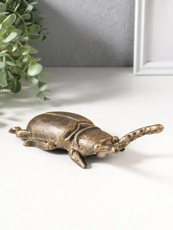 Сувенир чугун съемник для снятия обуви "Жук-олень" 21х9,5х4,8 см