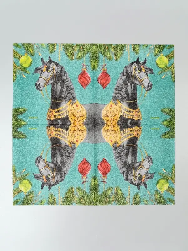 Салфетки бумажные двухслойные «С Новым Годом. Лошадь», 33×33 см, набор 20 штук