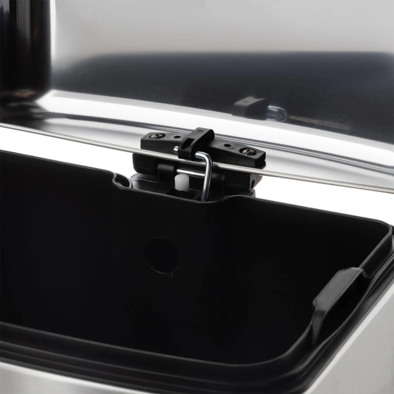 Ведро мусорное с педалью и доводчиком Luscan 12л,матов., прямоуг,нерж сталь