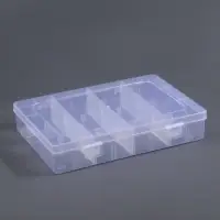Органайзер для хранения мелочей, передвижные перегородки, 12 секций, 19.5&times;13&times;3.6 см, прозрачный